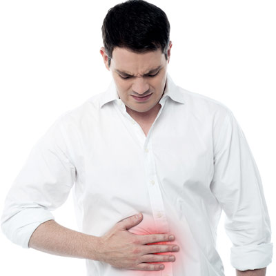 Man with a sore gut